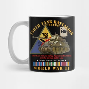 758th Tank Battalion - Tuskers - w Tank w SSI WWII  EU SVC Mug